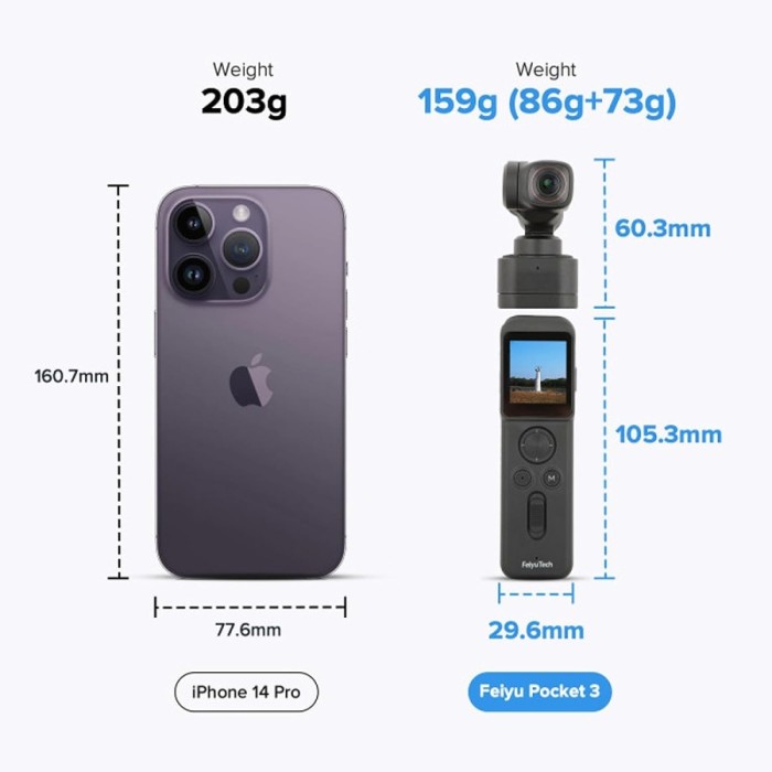 Feiyu Pocket 3 Action Camera 4K 3-Axis AI Tracking