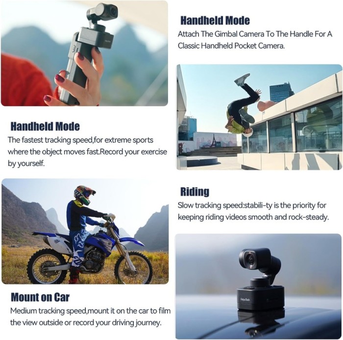 Feiyu Pocket 3 Action Camera 4K 3-Axis AI Tracking