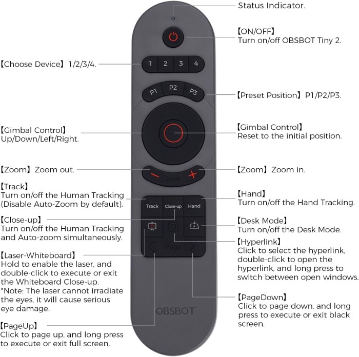 OBSBOT Tiny Smart Remote Control 2