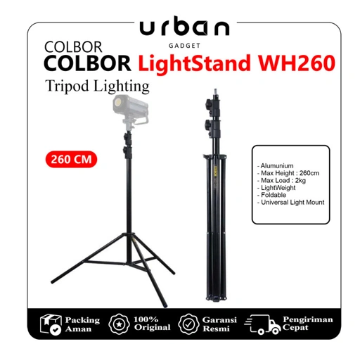 Image of Colbor Light Stand 260cm Tripod Lampu Universal - WH260