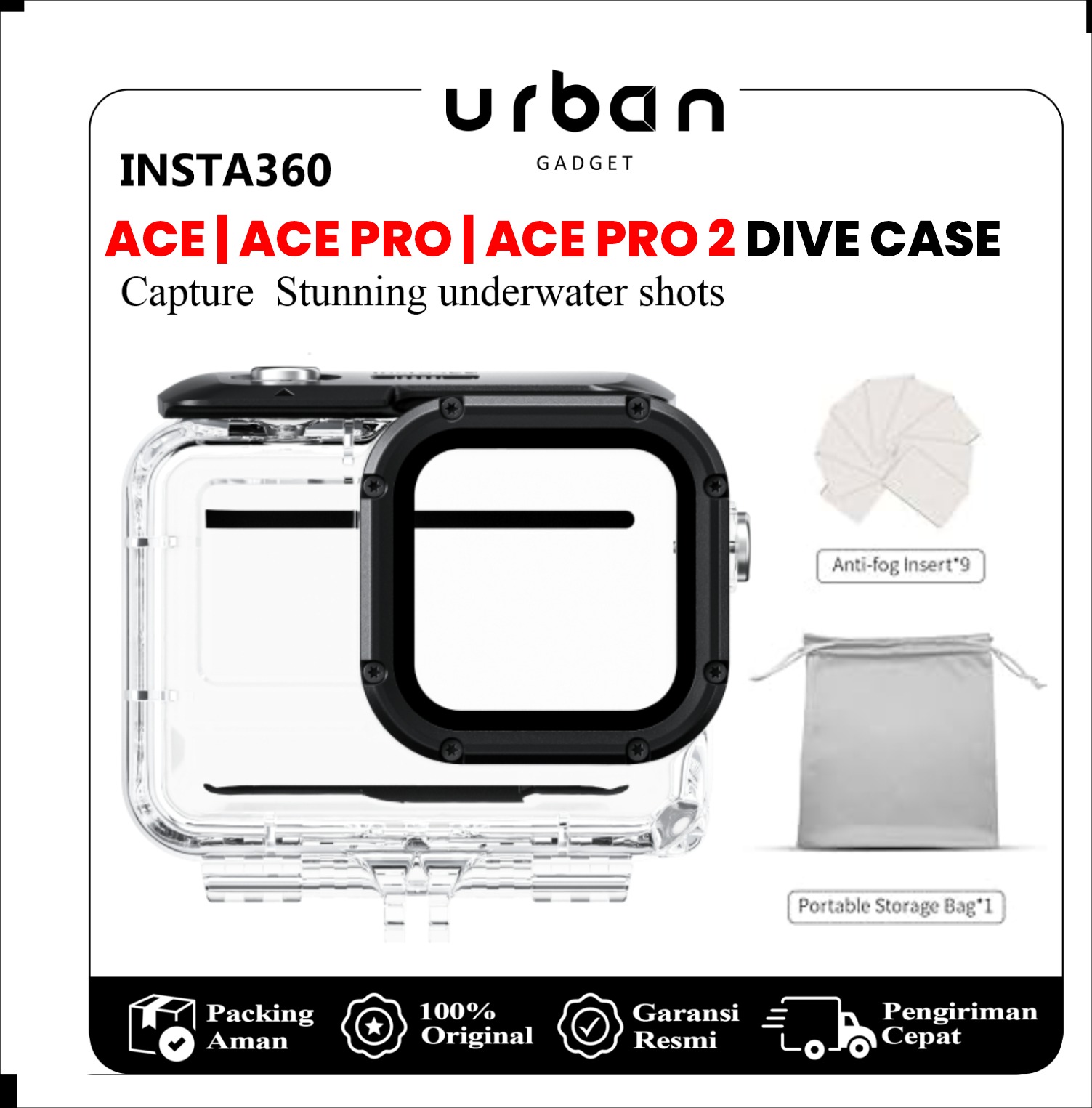 Insta360 ACE PRO | ACE PRO 2 | DIVE CASE Insta 360 Underwater Waterproof Housing - Resmi