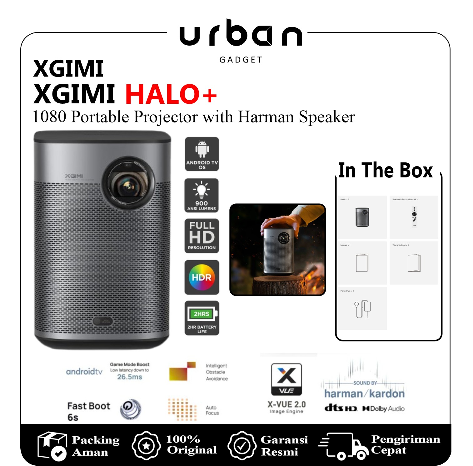 XGIMI HALO+ Halo Plus 1080P Portable Projector with Dolby Speaker