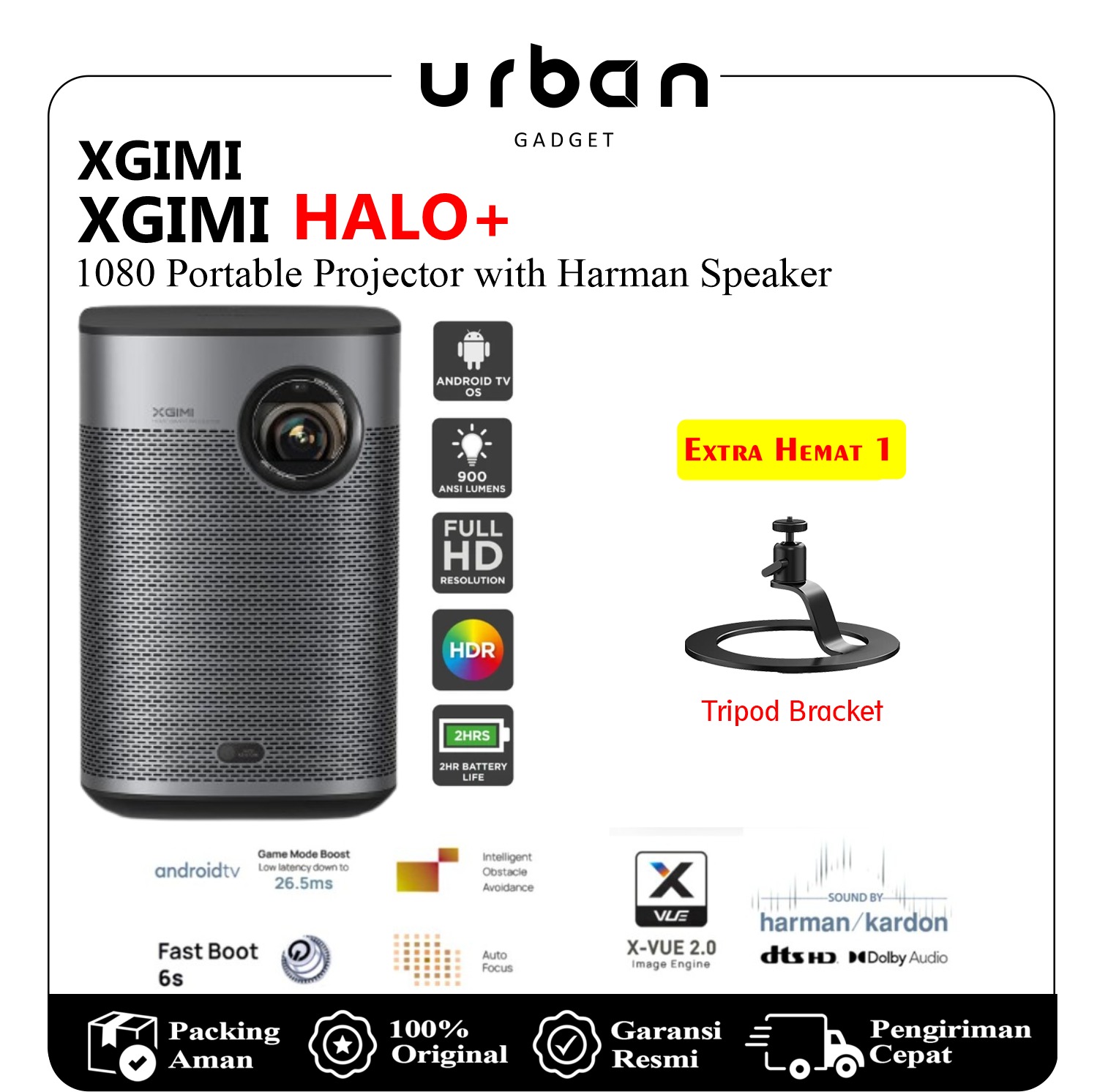 XGIMI HALO+ Halo Plus 1080P Portable Projector with Dolby Speaker