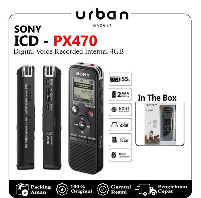 Voice Recorder Sony ICD-PX470 PX470 Alat Perekam Suara Digital