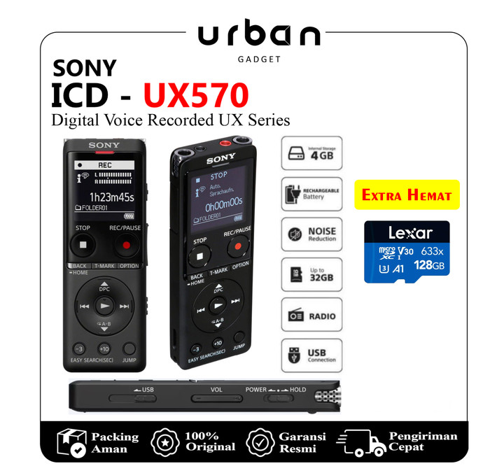 Voice Recorder Sony ICD-UX570 Alat Perekam Suara Digital