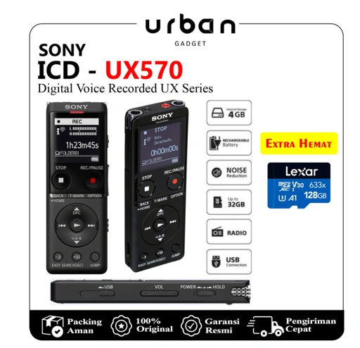Image of Voice Recorder Sony ICD-UX570 Alat Perekam Suara Digital