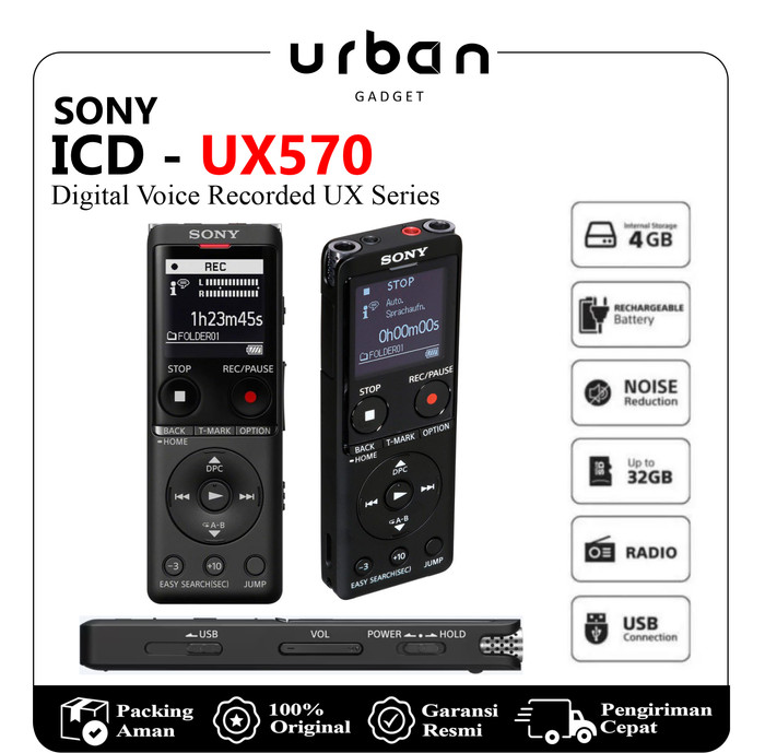 Voice Recorder Sony ICD-UX570 Alat Perekam Suara Digital