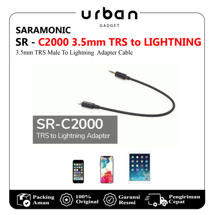Saramonic SR-C2000 3.5mm TRS to Lightning Cable Adapter For iOS