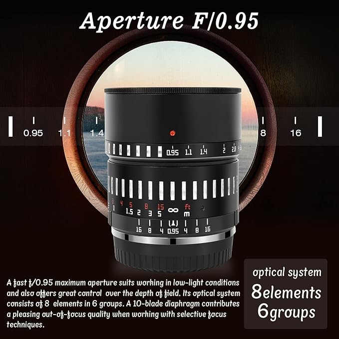 TTArtisan 50mm F0.95 Lens for Fujifilm X Black-Silver