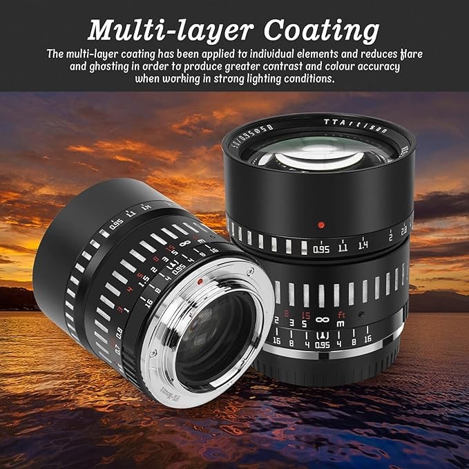 TTArtisan 50mm F0.95 Lens for Fujifilm X Black-Silver
