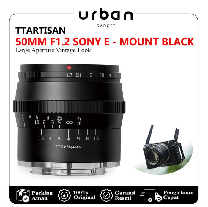 TTArtisan 50mm F1.2 Lens for Fuji FX Canon M Sony E MFT - Black | Silver - Resmi