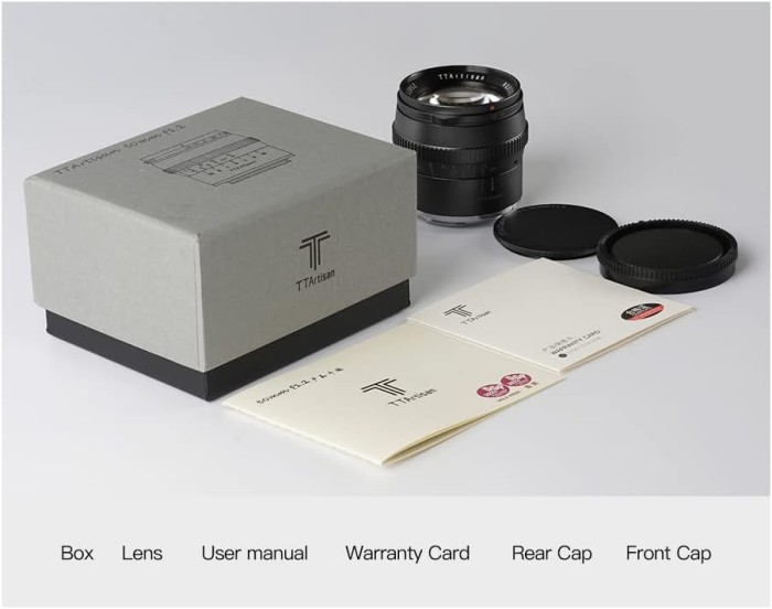 TTArtisan 50mm F1.2 Lens for Fuji FX Canon M Sony E MFT - Black | Silver - Resmi