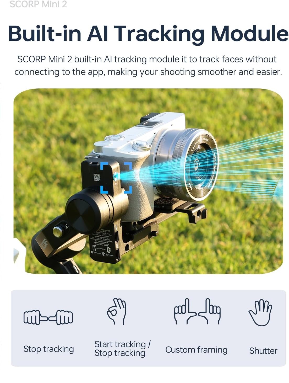 Feiyu Scorp Mini 2 New ALL-IN-ONE gimbal with built-in AI tracker - Resmi
