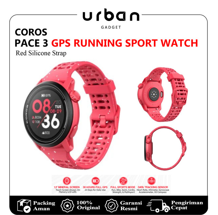 COROS Pace 3 GPS Running Sport Watch Silicone Red