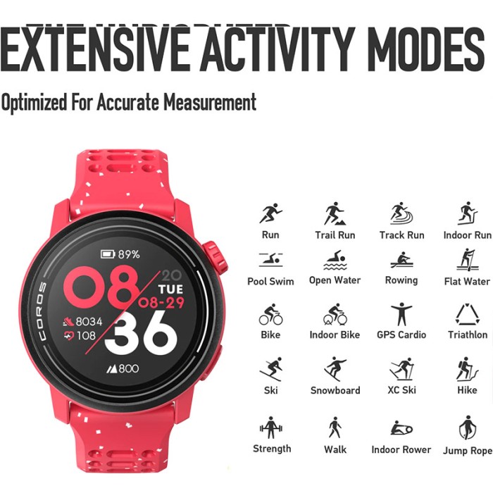 COROS Pace 3 GPS Running Sport Watch Silicone Red
