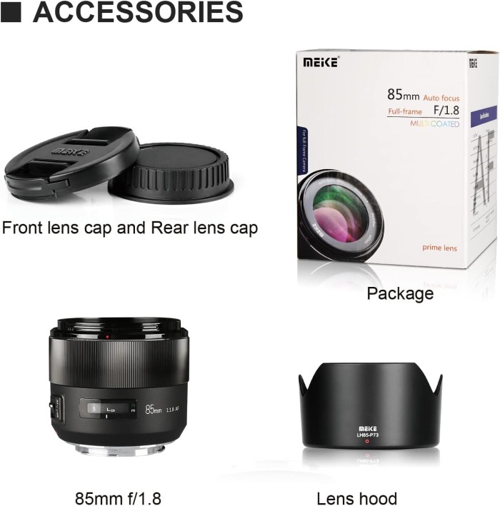 Meike 85mm F/1.8 Auto Focus STM Full Frame Portrait Lens For Sony E/Nikon Z/Fuji X/Canon SLR EF /Nikon SLR F Mount Cameras