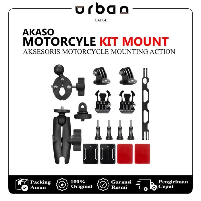 Akaso Motorcycle Kit Mounting Motor Aksesoris Helm & Motor Action Cam
