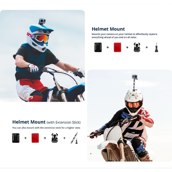 Akaso Motorcycle Kit Mounting Motor Aksesoris Helm & Motor Action Cam