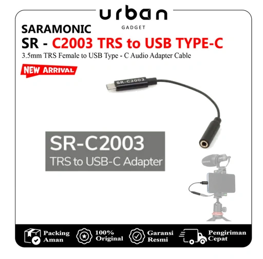 Saramonic SR-C2003 Female 3.5mm TRS Microphone Adapter Cable to USB Type-