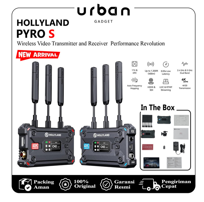 Hollyland Pyro S 4K30/1080p60 Wireless Video Transmitter and Receiver HDMI SDI - Resmi