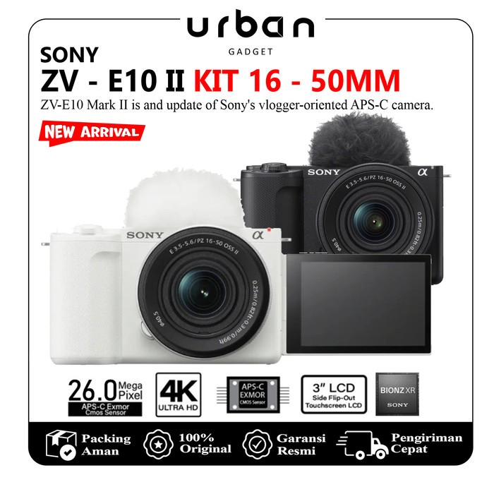 Sony ZV-E10 II Kit 16-50mm f/3.5-5.6 OSS Mirorrless Camera - Resmi