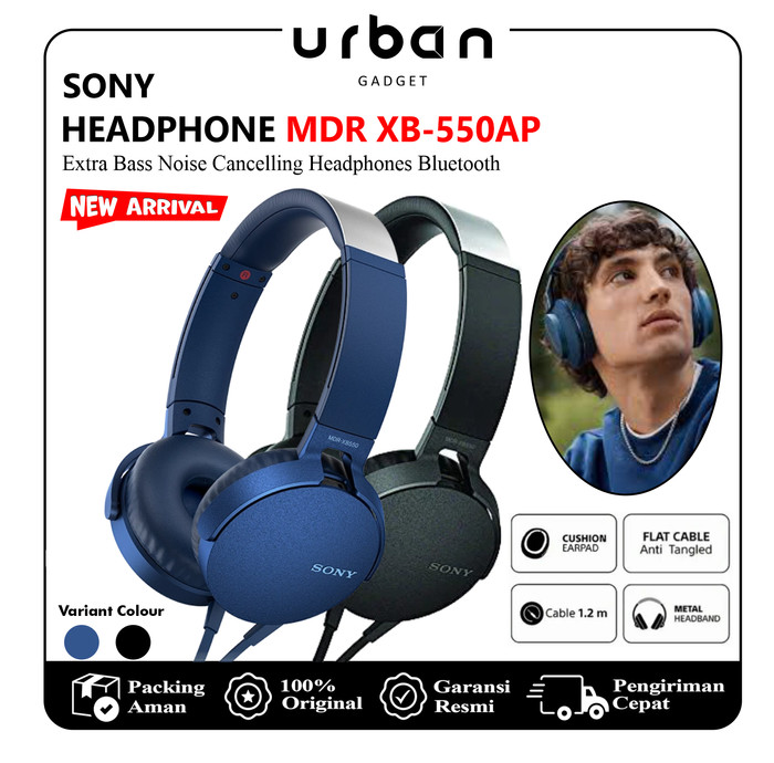 Sony XB-550AP Extra Bass On-Ear Headset/Headphones - ORI