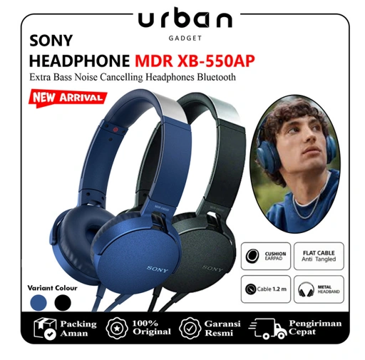 Image of Sony XB-550AP Extra Bass On-Ear Headset/Headphones - ORI