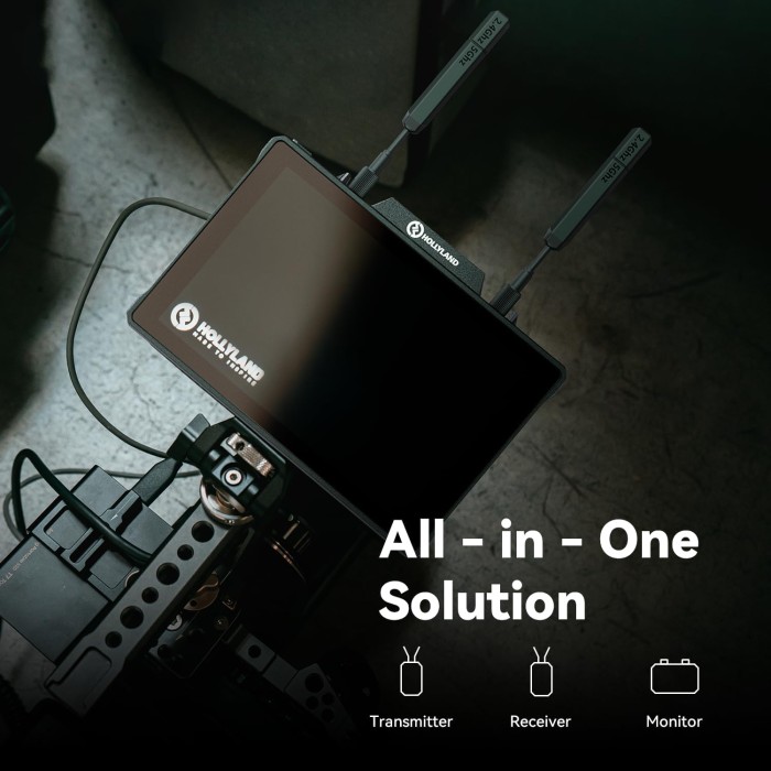 Hollyland Pyro 7 Wireless Video Transmitter & Receiver & 7 inch Camera Field Monitor HDMI & SDI 1300ft Range,