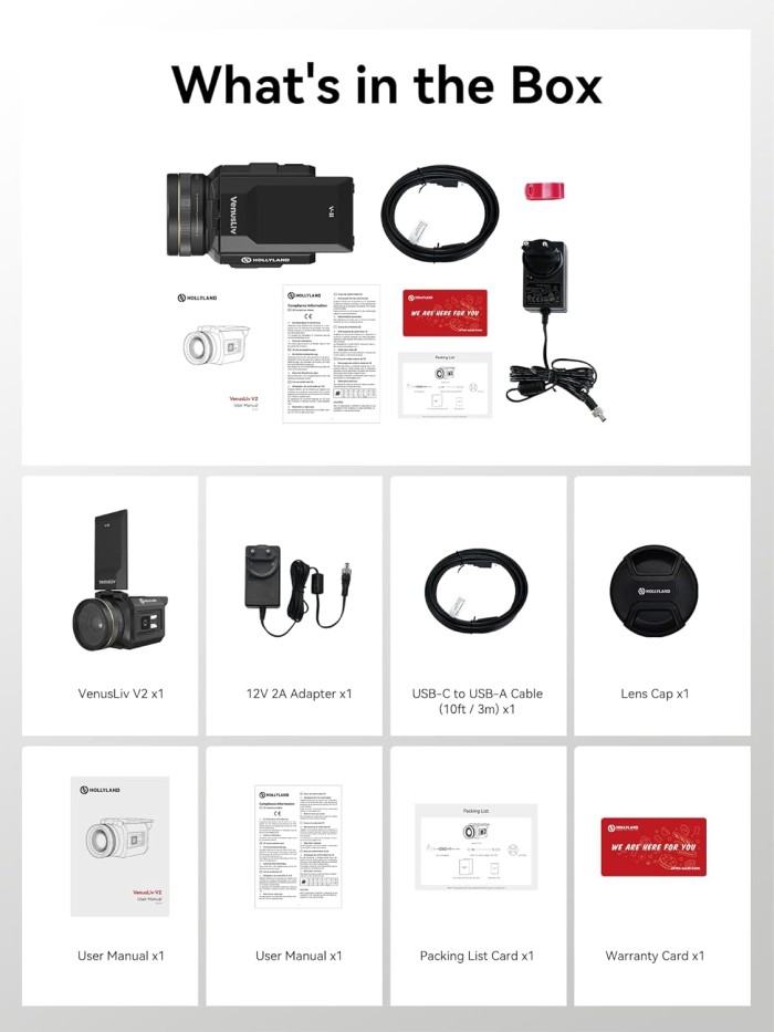 Hollyland VenusLiv V2 Wireless Live Streaming Camera, 4K30p/RTMP/USB-C/HDMI Video Output - Resmi