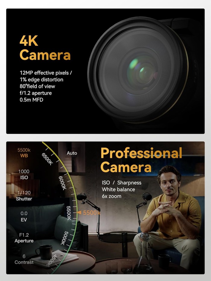 Hollyland VenusLiv V2 Wireless Live Streaming Camera, 4K30p/RTMP/USB-C/HDMI Video Output - Resmi