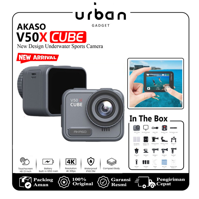 Akaso V50X Cube 4K  Action Camera Touchscreen Waterproof - Resmi