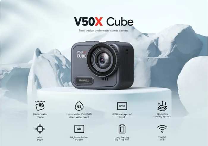 Akaso V50X Cube 4K  Action Camera Touchscreen Waterproof - Resmi