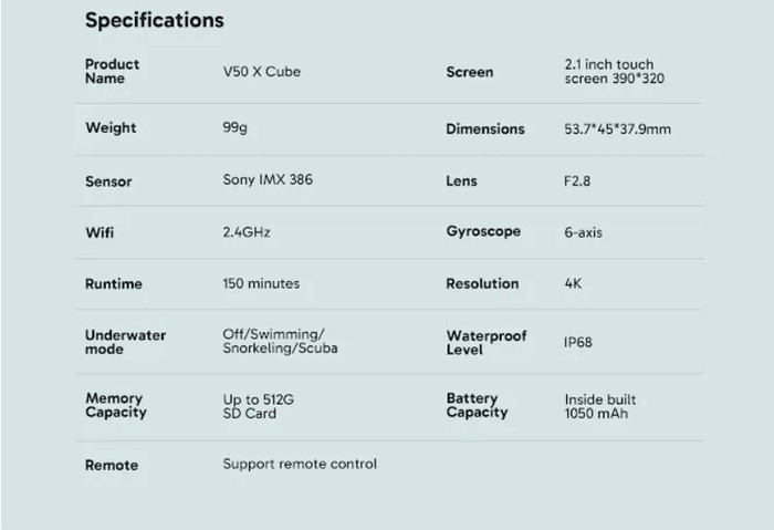 Akaso V50X Cube 4K  Action Camera Touchscreen Waterproof - Resmi