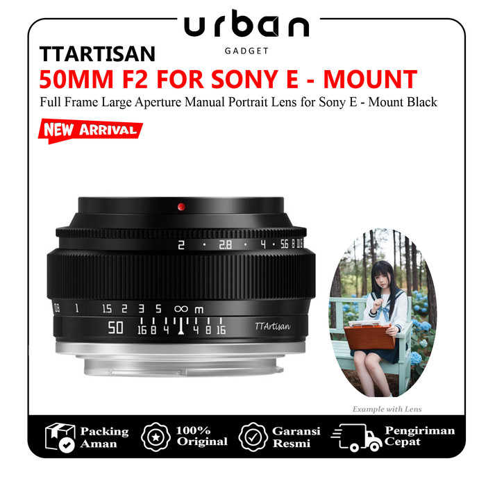 TTArtisan 50mm F2 Full Frame Large Aperture Manual Portrait Lens for Fujifilm XF Canon M Sony E Leica L Nikon Z Canon RF M43 Mount - Resmi