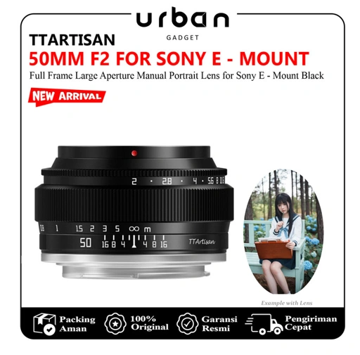 TTArtisan 50mm F2 Full Frame Large Aperture Manual Portrait Lens for Fujifilm XF Canon M Sony E Leica L Nikon Z Canon RF M43 Mount - Resmi
