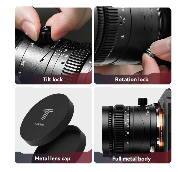 TTArtisan Tilt 50mm F1.4 Lens Full Frame Manual Fixed Focus Lens for Sony E | Fuji X | Leica L | Nikon Z | Canon RF | Mount Cameras - Resmi
