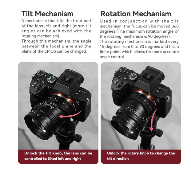 TTArtisan Tilt 50mm F1.4 Lens Full Frame Manual Fixed Focus Lens for Sony E | Fuji X | Leica L | Nikon Z | Canon RF | Mount Cameras - Resmi