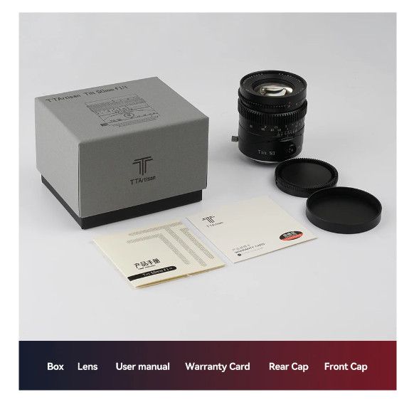 TTArtisan Tilt 50mm F1.4 Lens Full Frame Manual Fixed Focus Lens for Sony E | Fuji X | Leica L | Nikon Z | Canon RF | Mount Cameras - Resmi