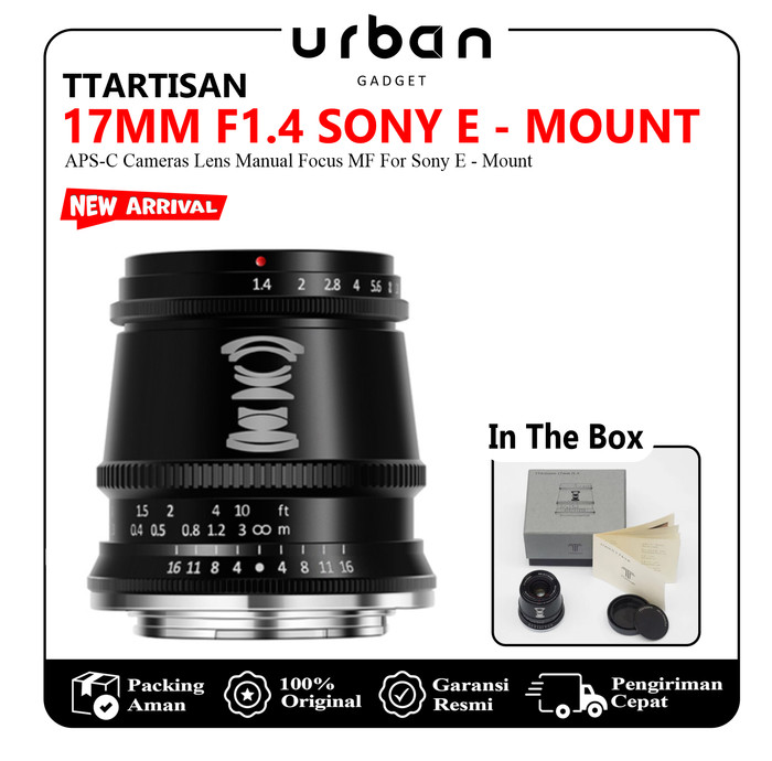 TTArtisan 17mm F1.4 APS-C Cameras Lens Manual Focus MF for Canon M EF-M EOS-M Sony E Fujifilm X Fuji X M43 M4/3 Mount