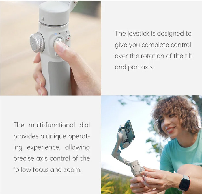 FeiyuTech Vimble 4 VB4 Smartphone Gimbal Stabilizer with 8.4''Extendable Rod,AI Tracking,Gesture Control, Face Tracking 3-Axis Phone Gimbal Selfie Stick Portable for Smartphone