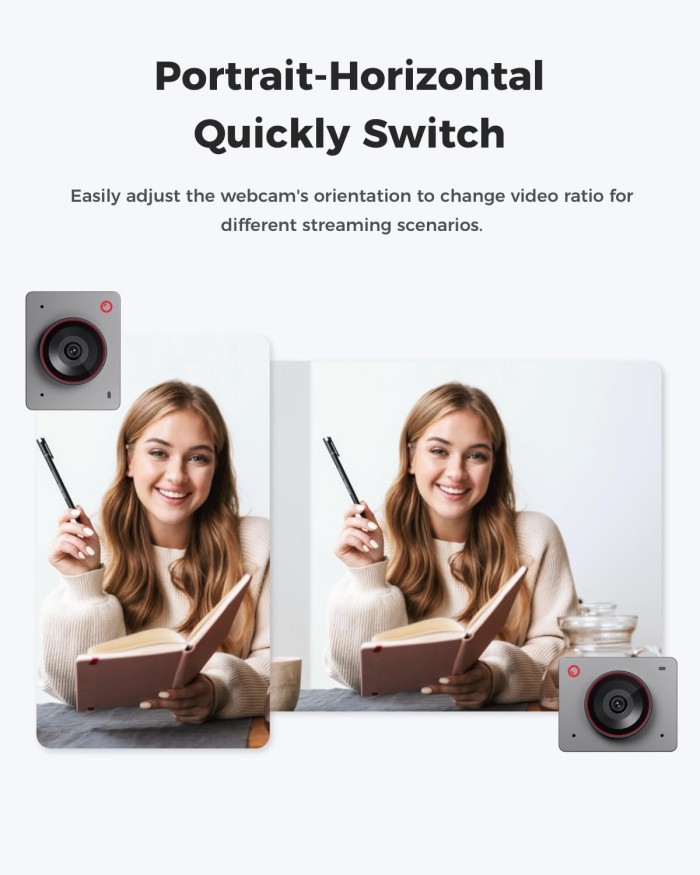 OBSBOT Meet 2 AI-Powered 4K Webcam Live Streaming Original Resmi | Dual omni-directional microphones with Noise Reduction and Auto Gain Control Fast Auto Focus