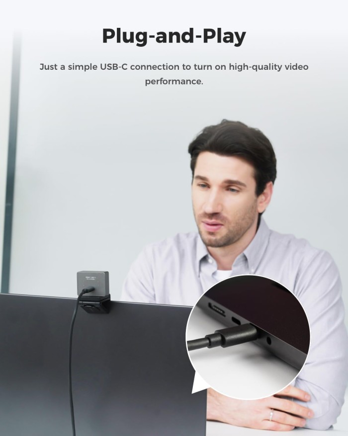 OBSBOT Meet 2 AI-Powered 4K Webcam Live Streaming Original Resmi | Dual omni-directional microphones with Noise Reduction and Auto Gain Control Fast Auto Focus