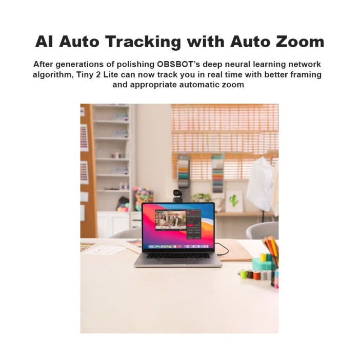Obsbot Tiny 2 Lite AI-Powered 4K PTZ Webcam Streaming Camera - Resmi