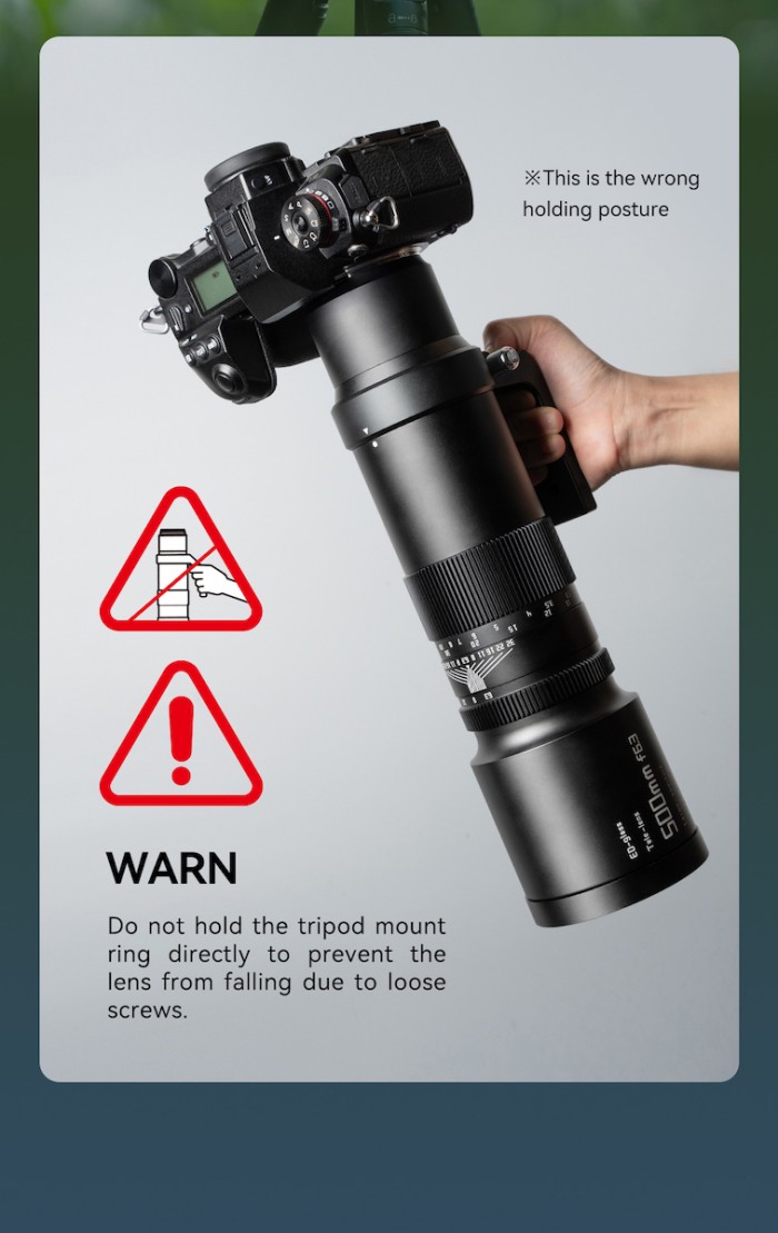 TTArtisan 500mm F6.3 Full Frame Camera Lens Telephoto Lens Wildlife Photography for Sony E - Mount - Resmi
