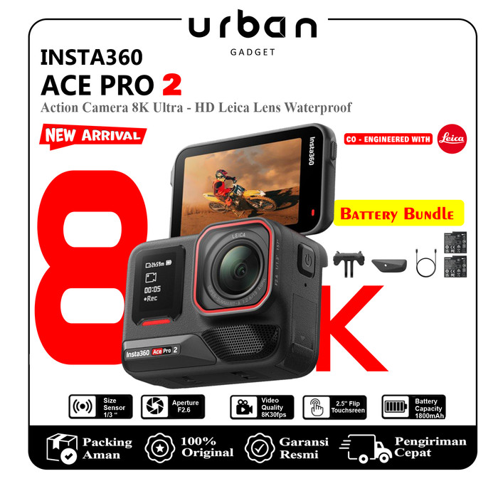 Insta360 Ace Pro 2 Action Camera 8K Ultra-HD Leica Lens Waterproof - Resmi