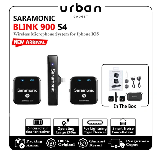 Saramonic Blink 900 S3 | S4 Wireless Microphone System For Ios | Lightning Type port Devices - Resmi