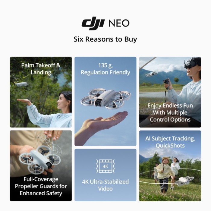 DJI Neo Fly More Combo 4K Ultra-Stabilized Video Camera Mini Drone - Garansi Resmi