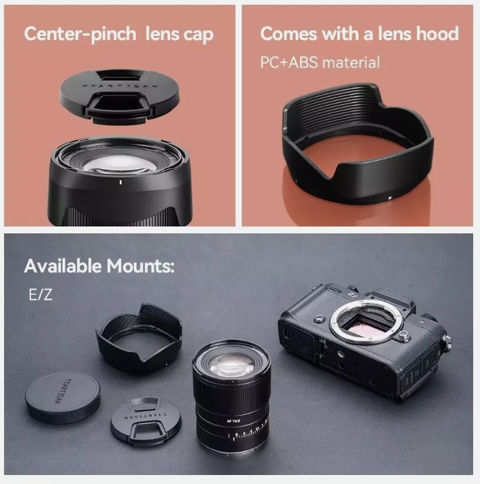 TTArtisan AF 75mm F2 Fullframe Portrait Lens For Sony E| Fuji X | Nikon Z | Mount Lensa Auto Focus - Resmi
