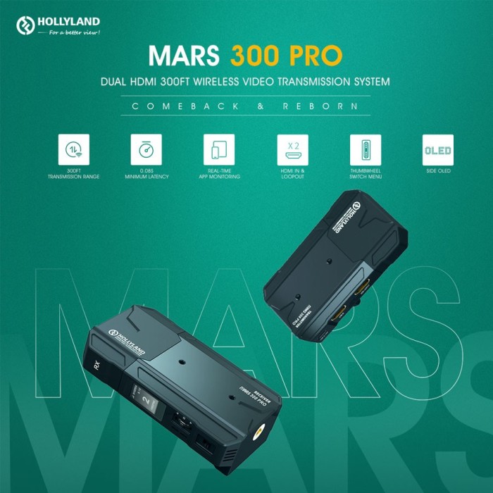Hollyland Mars 300 PRO ENHANCED HDMI Wireless Video Transmitter - Resmi