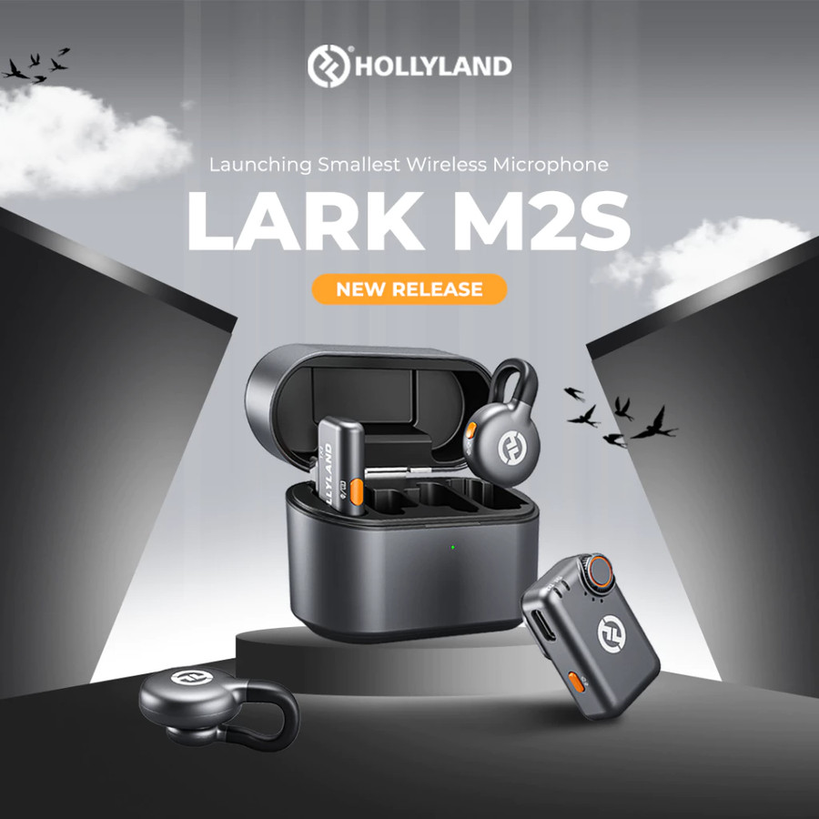Mic Hollyland Lark M2S Combo Dual Wireless Invisible Lavalier Microphone System for Cameras and Mobile Devices - Resmi